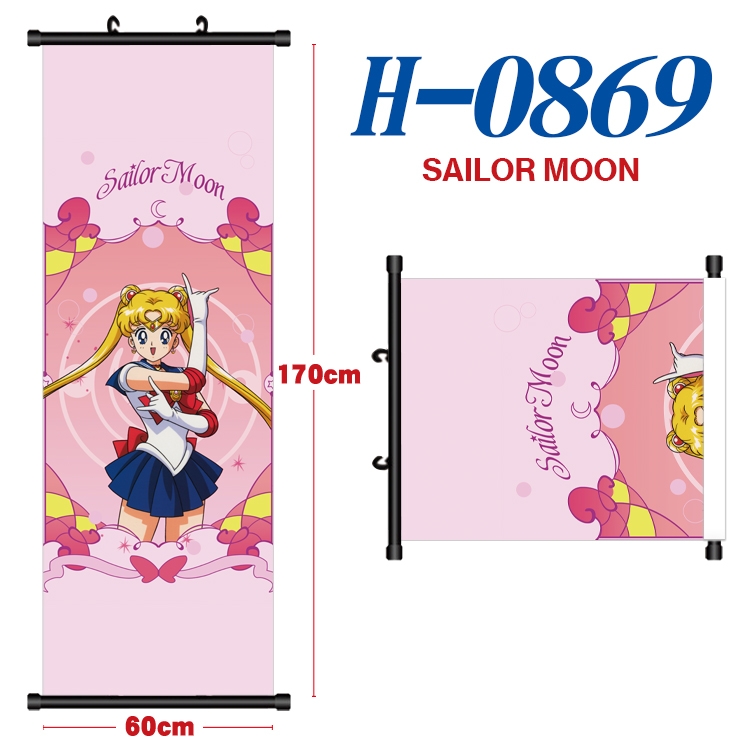 sailormoon Black plastic rod cloth hanging canvas painting 60x170cm H-0869