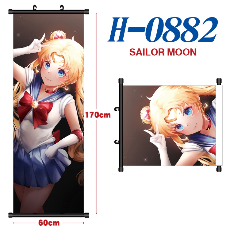 sailormoon Black plastic rod cloth hanging canvas painting 60x170cm H-0882