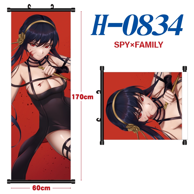 SPY×FAMILY Black plastic rod cloth hanging canvas painting 60x170cm H-0834