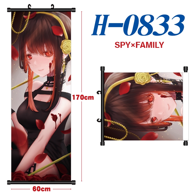 SPY×FAMILY  Black plastic rod cloth hanging canvas painting 60x170cm H-0833