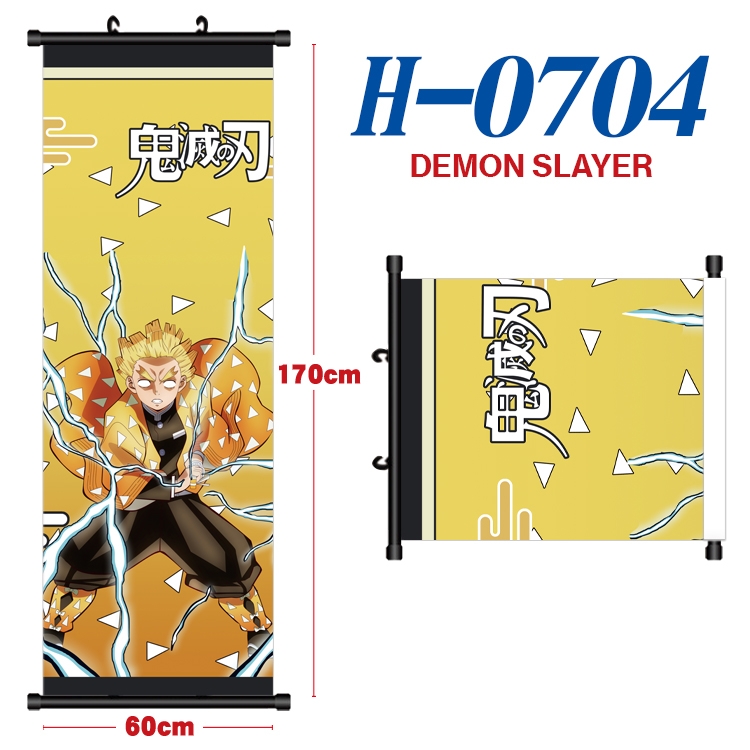 Demon Slayer Kimets Black plastic rod cloth hanging canvas painting 60x170cm H-0704