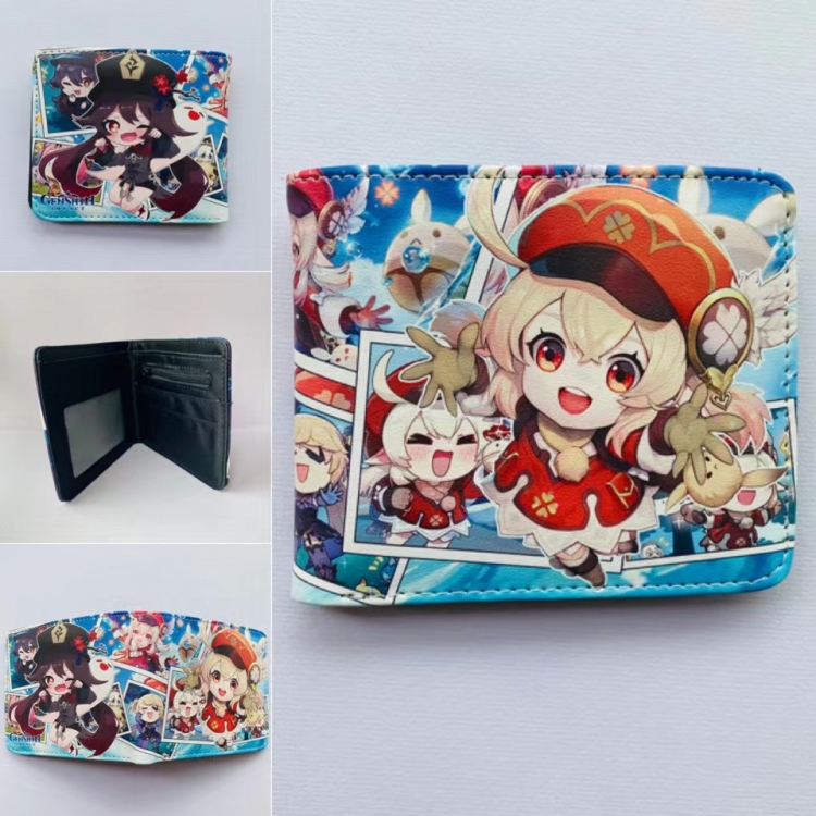 Genshin Impact Full color  Two fold short card case wallet