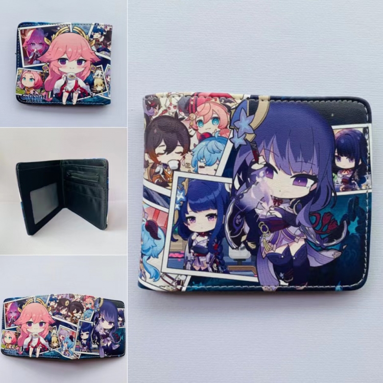 Genshin Impact Full color  Two fold short card case wallet