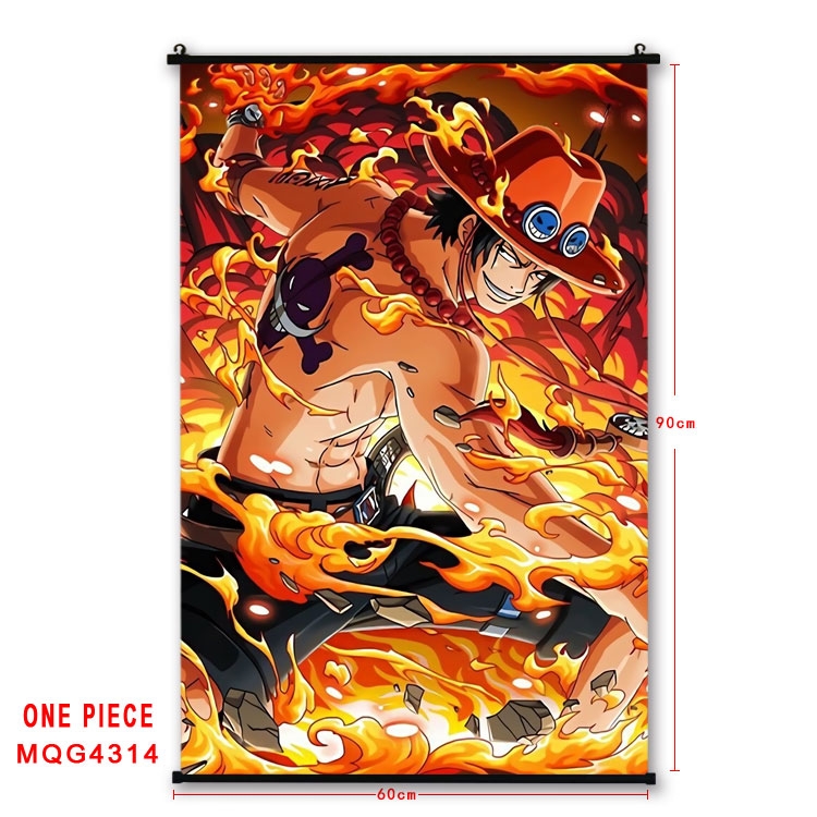 One Piece black Plastic rod Cloth painting Wall Scroll 60X90CM MQG-4314