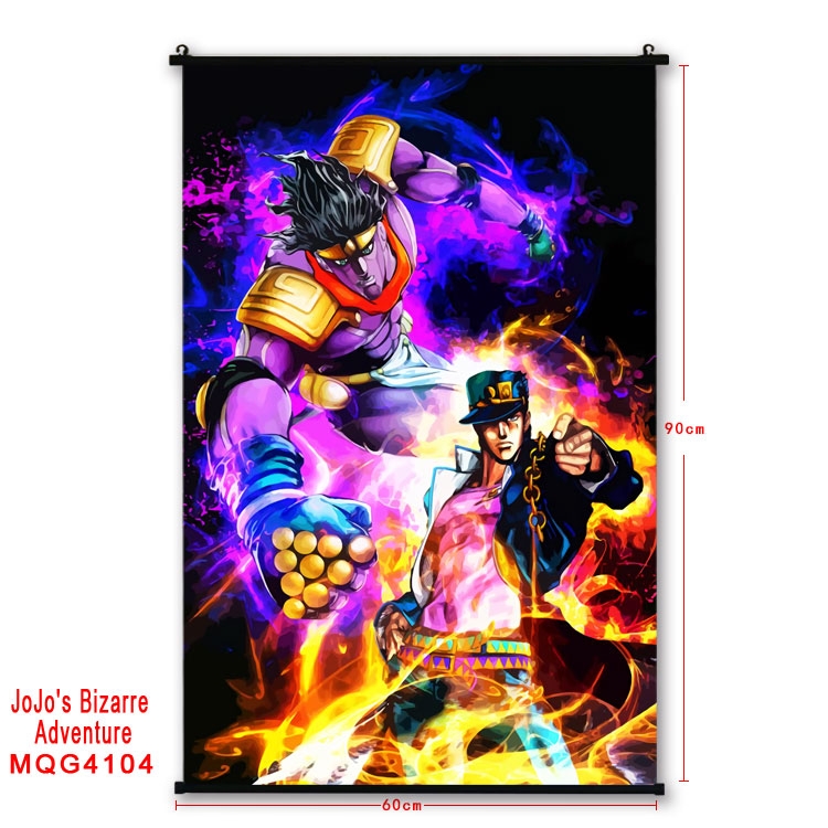 JoJos Bizarre Adventure black Plastic rod Cloth painting Wall Scroll 60X90CM  MQG-4104