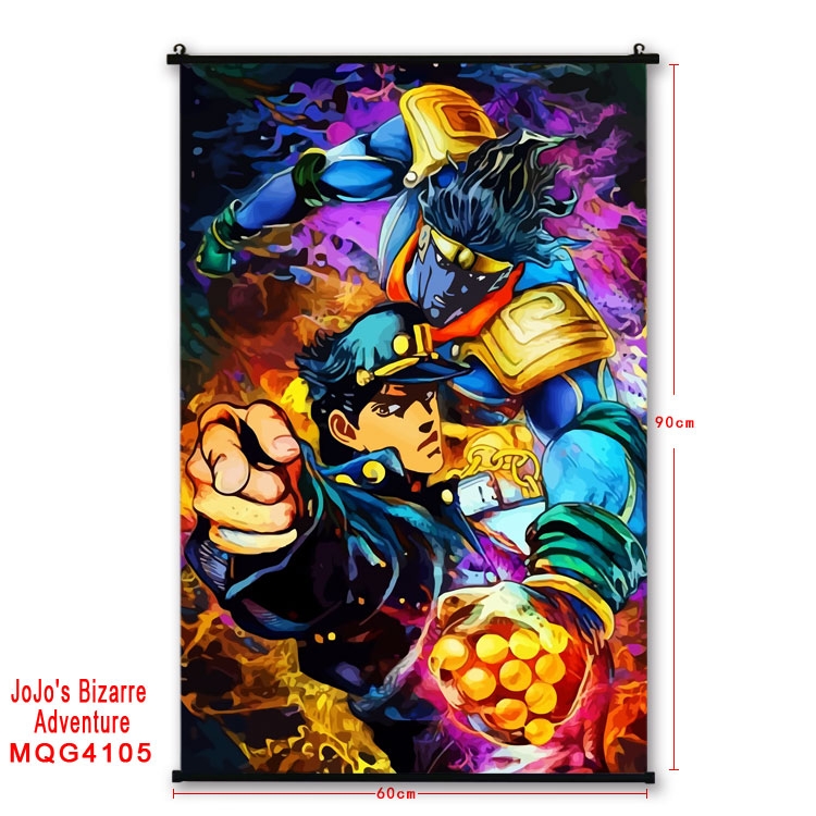 JoJos Bizarre Adventure black Plastic rod Cloth painting Wall Scroll 60X90CM MQG-4105