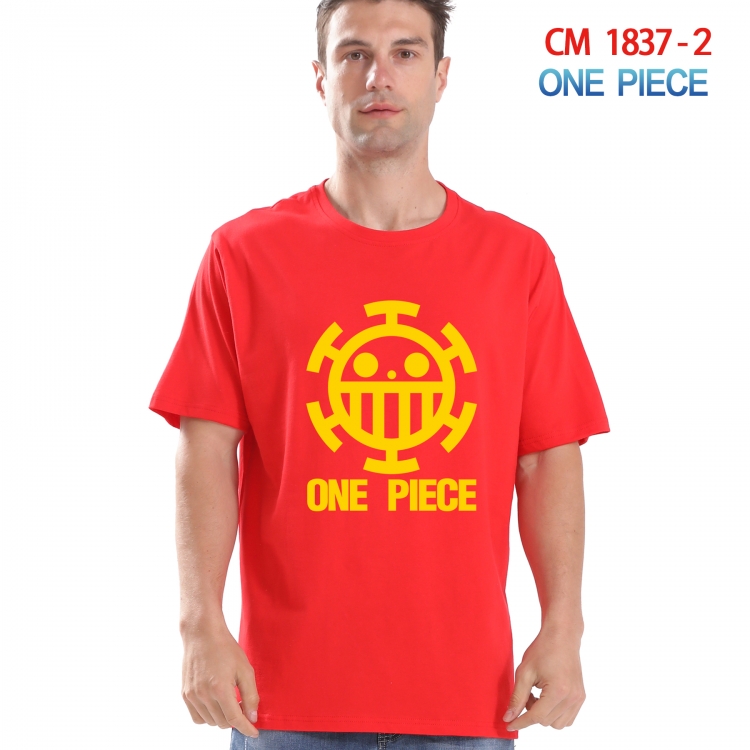 One Piece Printed short-sleeved cotton T-shirt from S to 4XL CM-1837-2