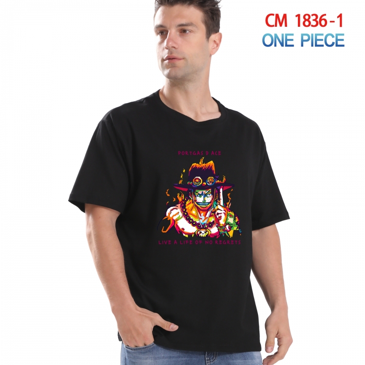 One Piece Printed short-sleeved cotton T-shirt from S to 4XL CM-1836-1