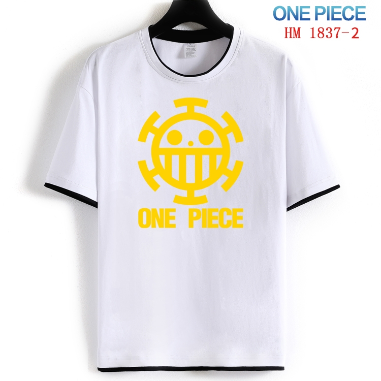 One Piece Cotton crew neck black and white trim short-sleeved T-shirt  from S to 4XL
