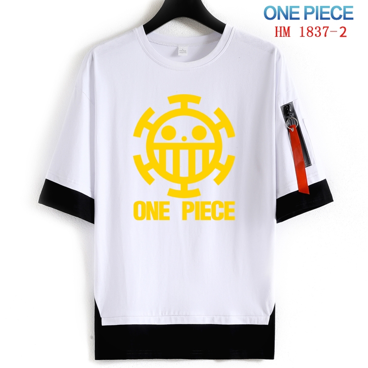 One Piece Cotton Crew Neck Fake Two-Piece Short Sleeve T-Shirt from S to 4XL  HM-1837-2