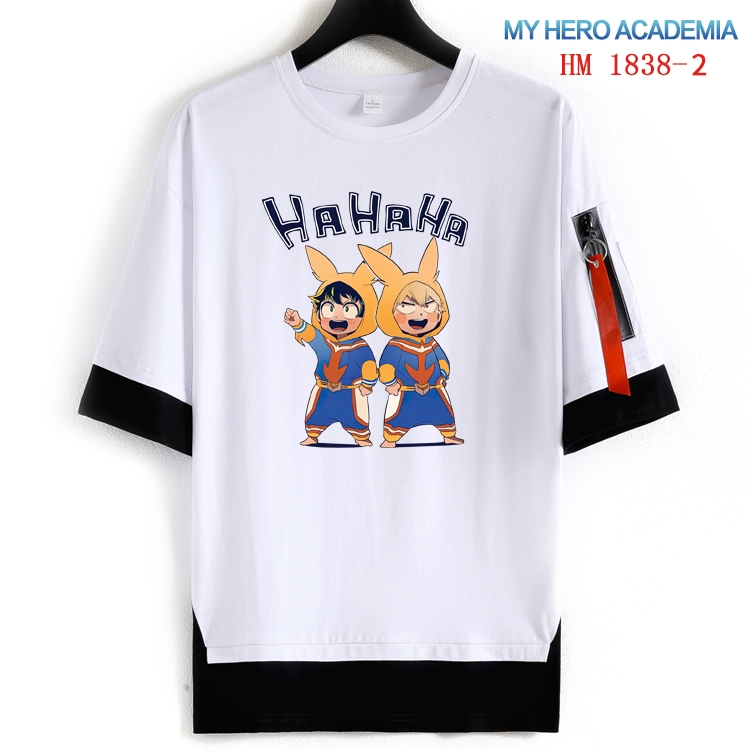 My Hero Academia Cotton Crew Neck Fake Two-Piece Short Sleeve T-Shirt from S to 4XL HM-1838-2