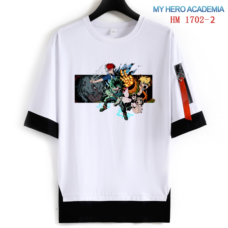My Hero Academia Cotton Crew Neck Fake Two-Piece Short Sleeve T-Shirt from S to 4XL  HM-1702-2