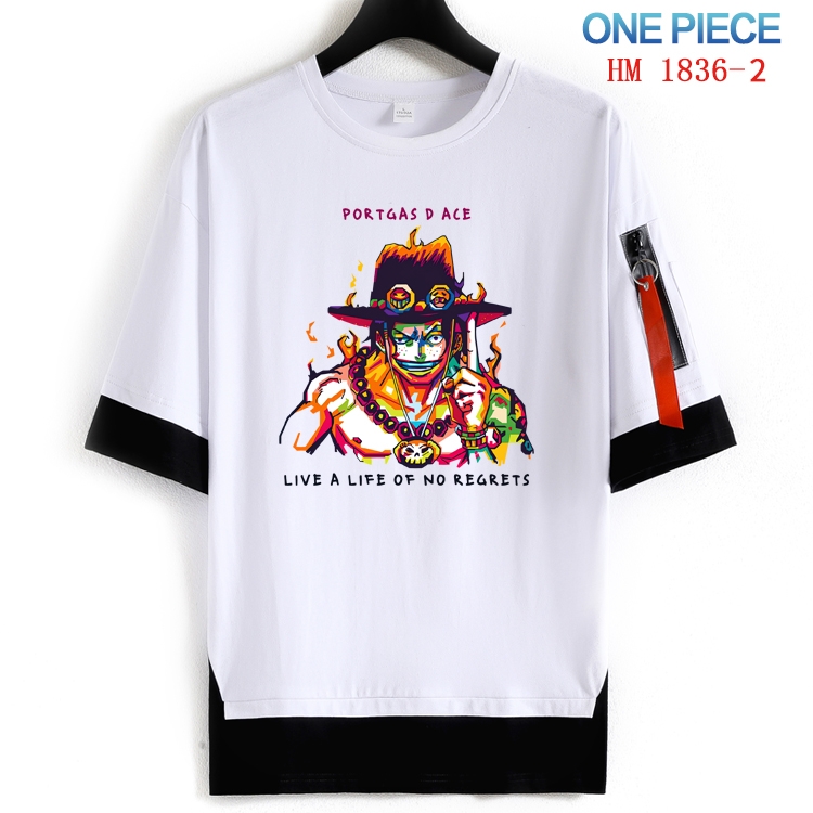 One Piece Cotton Crew Neck Fake Two-Piece Short Sleeve T-Shirt from S to 4XL HM-1836-2