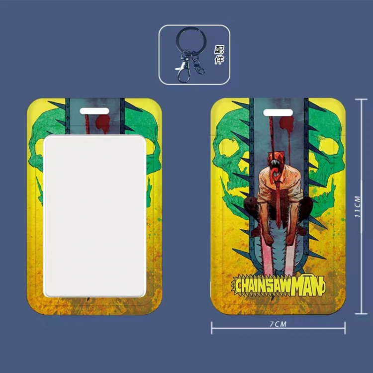 chainsaw man 3D embossed hard shell card holder badge keychain price for 5 pcs