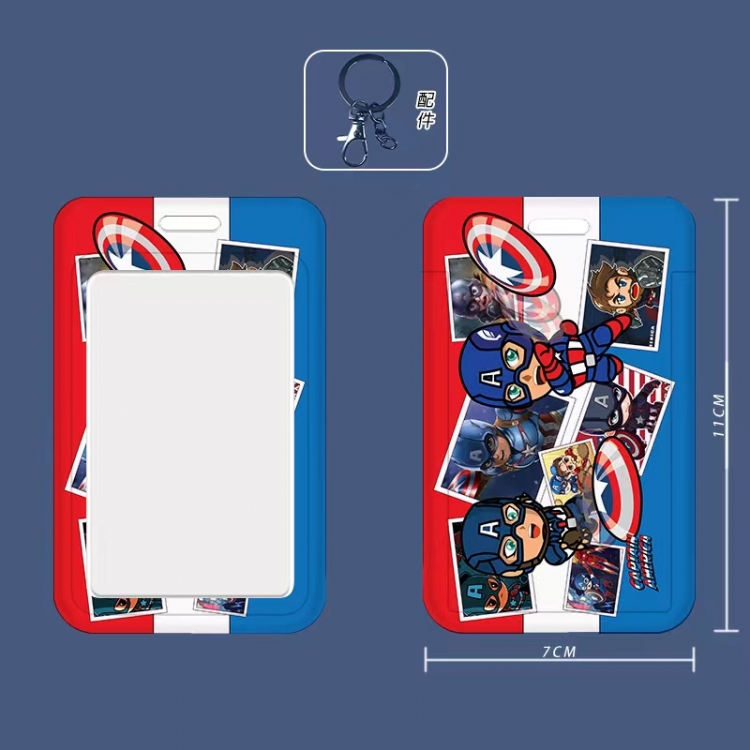 Captain America 3D embossed hard shell card holder badge keychain price for 5 pcs