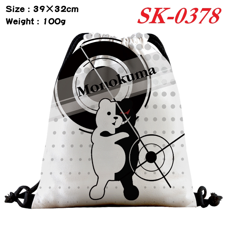 Dangan-Ronpa cartoon Waterproof Nylon Full Color Drawstring Pocket 39x32cm SK-0378