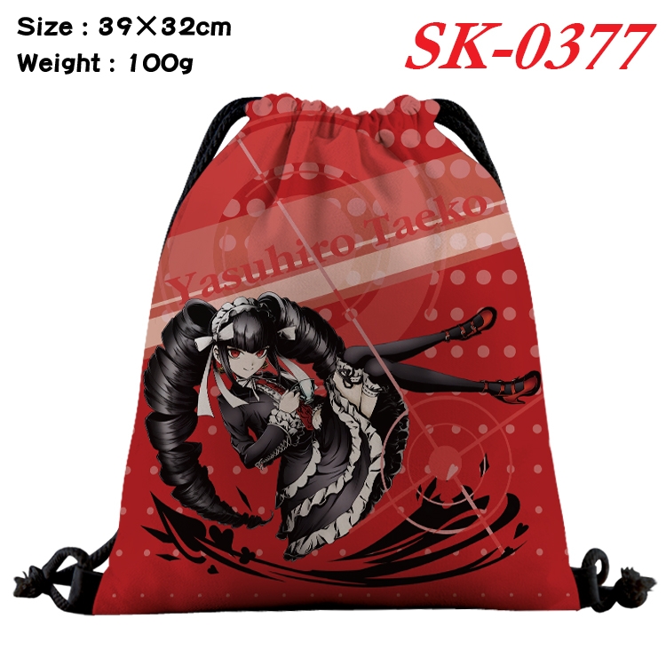 Dangan-Ronpa cartoon Waterproof Nylon Full Color Drawstring Pocket 39x32cm SK-0377