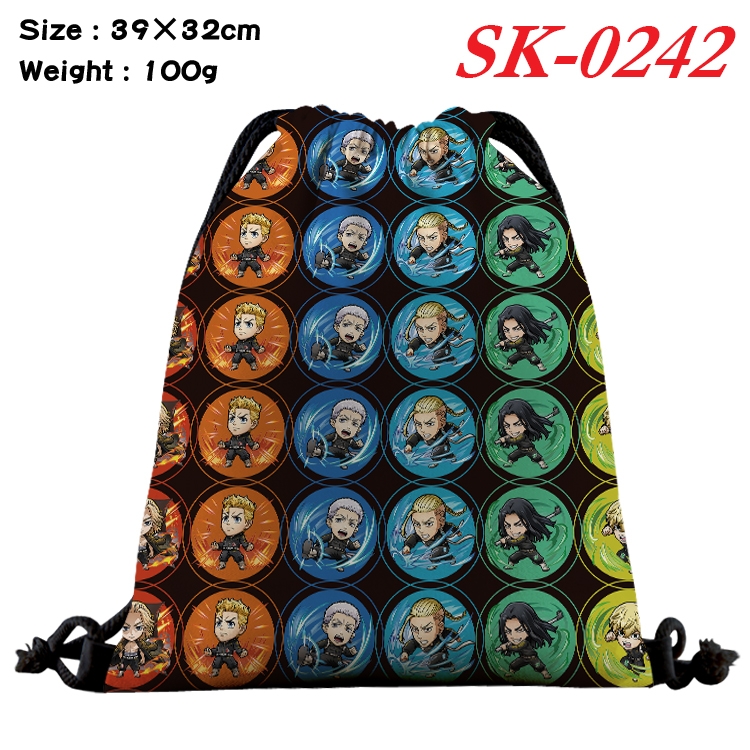 Tokyo Revengers  cartoon Waterproof Nylon Full Color Drawstring Pocket 39x32cm SK-0242