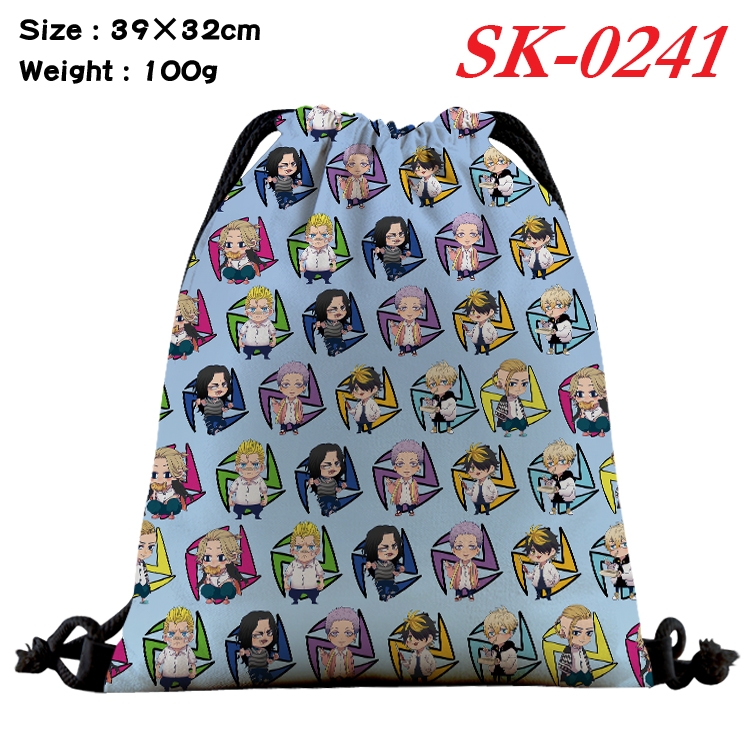 Tokyo Revengers  cartoon Waterproof Nylon Full Color Drawstring Pocket 39x32cm SK-0241