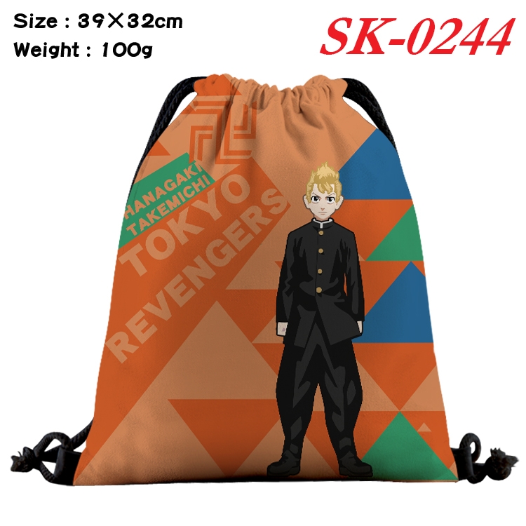 Tokyo Revengers  cartoon Waterproof Nylon Full Color Drawstring Pocket 39x32cm