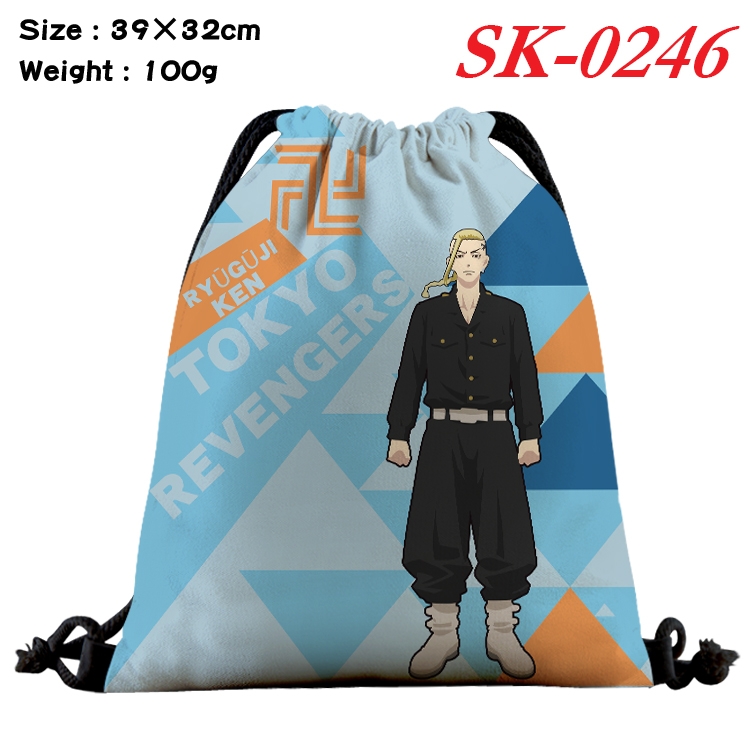 Tokyo Revengers  cartoon Waterproof Nylon Full Color Drawstring Pocket 39x32cm SK-0246