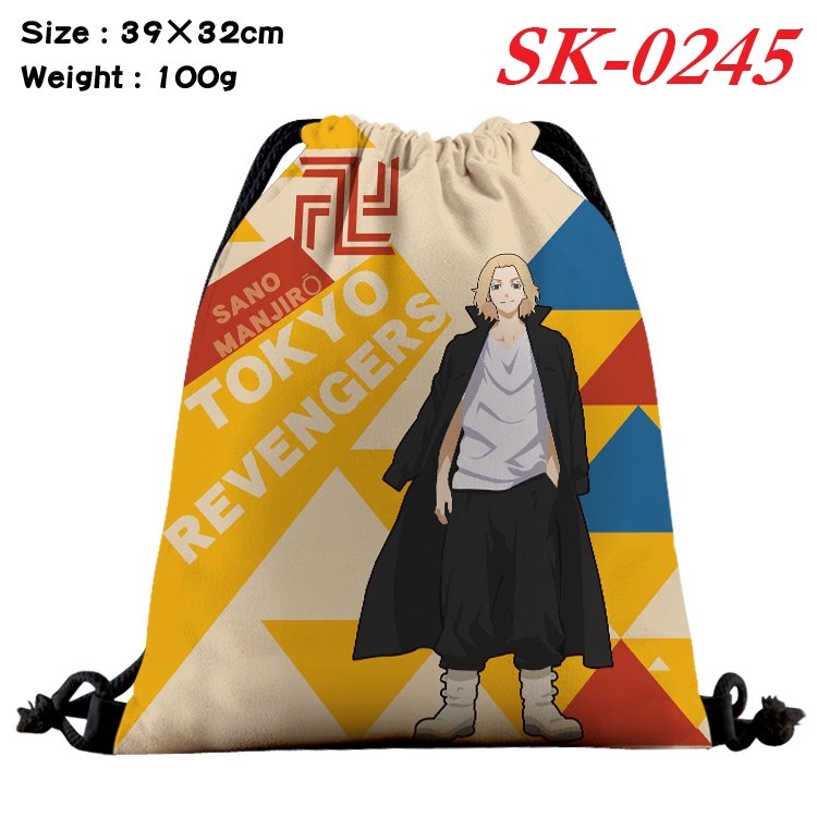 Tokyo Revengers  cartoon Waterproof Nylon Full Color Drawstring Pocket 39x32cm SK-0245