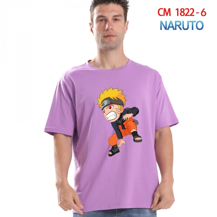 Naruto Printed short-sleeved cotton T-shirt from S to 4XL CM-1822-6