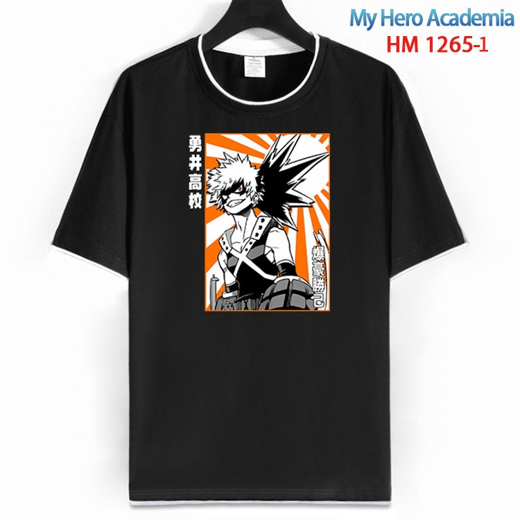 My Hero Academia Cotton crew neck black and white trim short-sleeved T-shirt  from S to 4XL  HM-1265-1