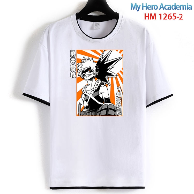 My Hero Academia Cotton crew neck black and white trim short-sleeved T-shirt  from S to 4XL  HM-1265-2