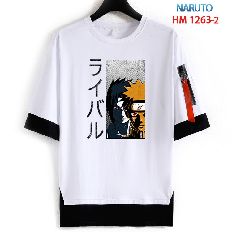 Naruto Cotton Crew Neck Fake Two-Piece Short Sleeve T-Shirt from S to 4XL  HM 1263 2