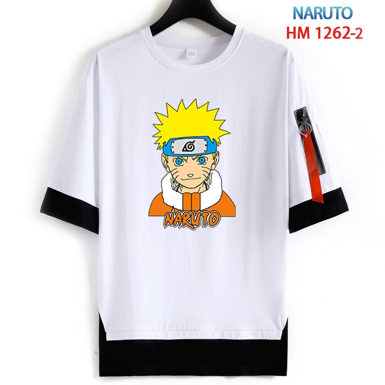 Naruto Cotton Crew Neck Fake Two-Piece Short Sleeve T-Shirt from S to 4XL  HM 1262 2