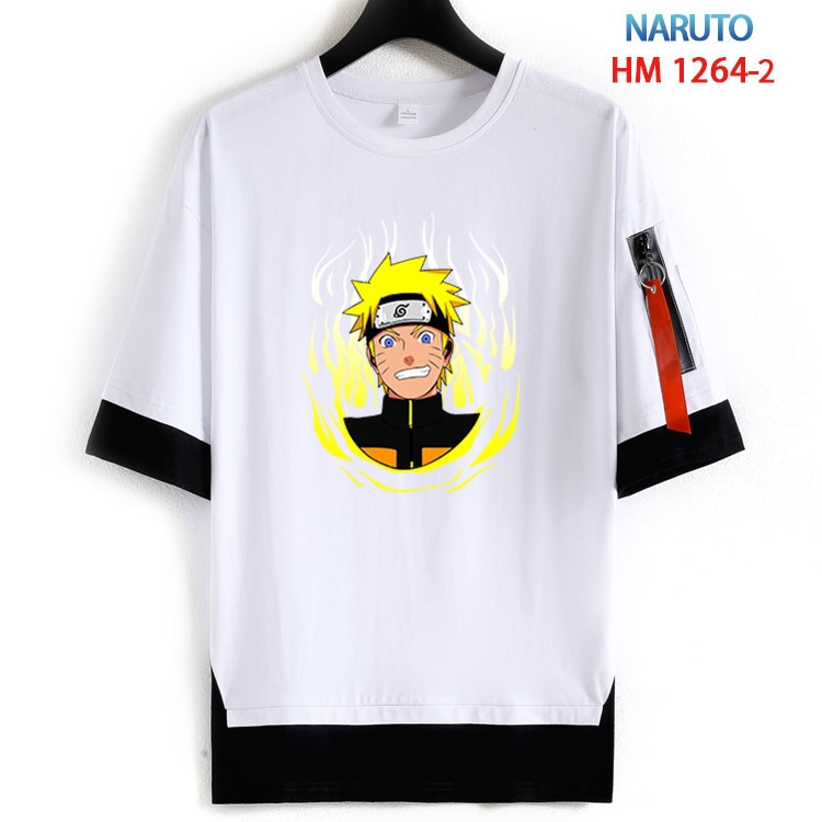 Naruto Cotton Crew Neck Fake Two-Piece Short Sleeve T-Shirt from S to 4XL  HM 1264 2