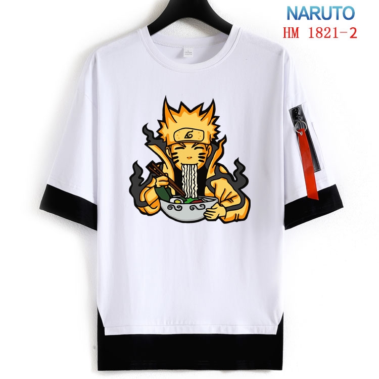 Naruto Cotton Crew Neck Fake Two-Piece Short Sleeve T-Shirt from S to 4XL  HM-1821-2