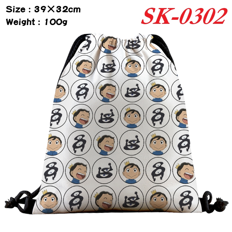 king ranking  cartoon Waterproof Nylon Full Color Drawstring Pocket 39x32cm SK-0302