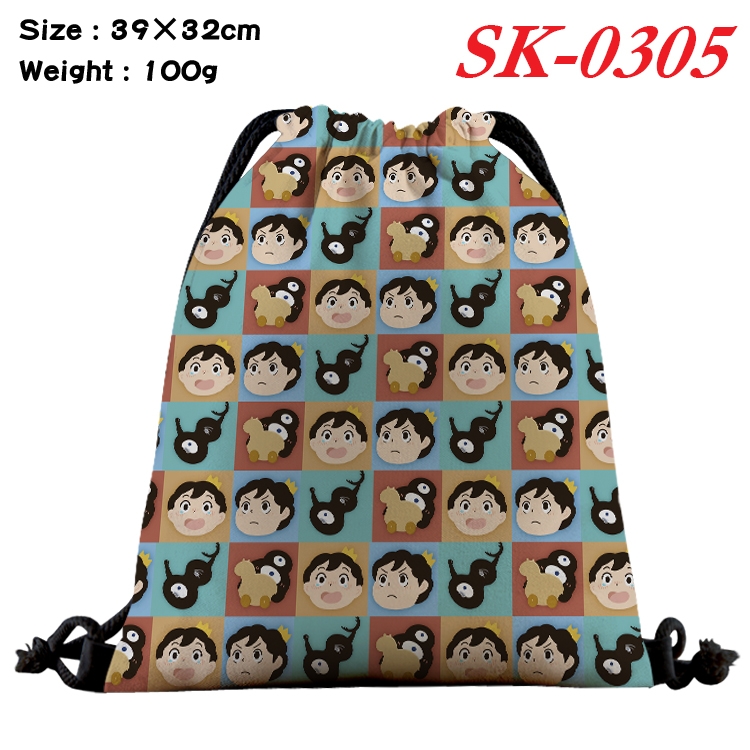 king ranking  cartoon Waterproof Nylon Full Color Drawstring Pocket 39x32cm  SK-0305