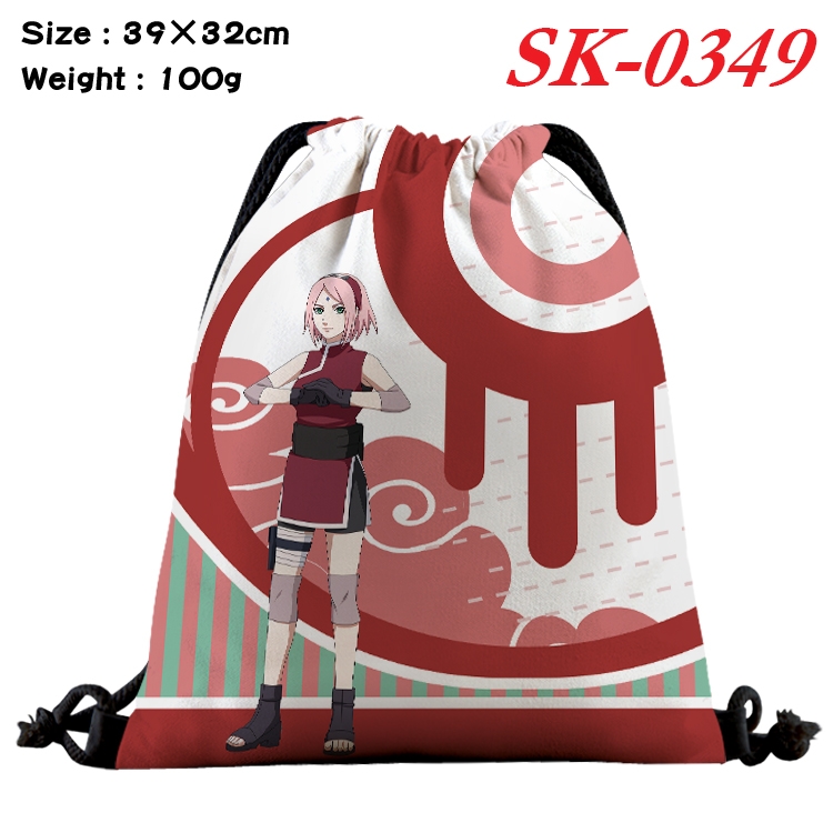 Naruto cartoon Waterproof Nylon Full Color Drawstring Pocket 39x32cm SK-0349