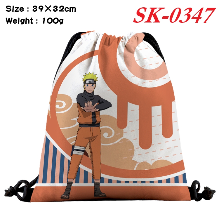 Naruto cartoon Waterproof Nylon Full Color Drawstring Pocket 39x32cm SK-0347