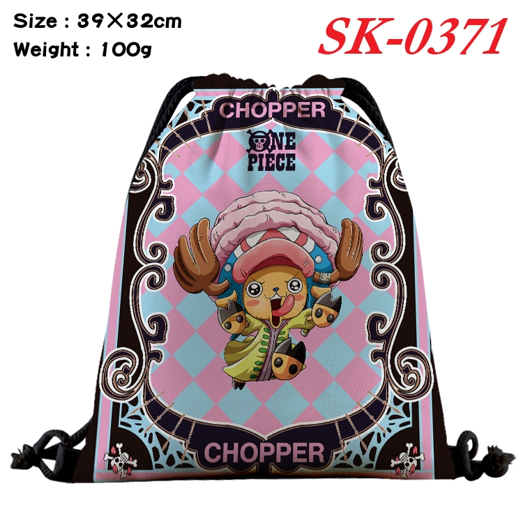 One Piece cartoon Waterproof Nylon Full Color Drawstring Pocket 39x32cm  SK-0371