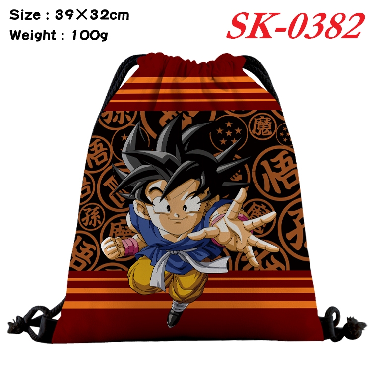 DRAGON BALL  cartoon Waterproof Nylon Full Color Drawstring Pocket 39x32cm SK-0382