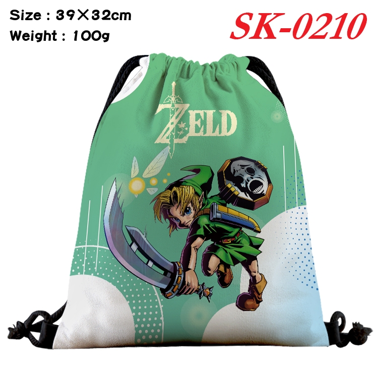 The Legend of Zelda cartoon Waterproof Nylon Full Color Drawstring Pocket 39x32cm  SK-0210