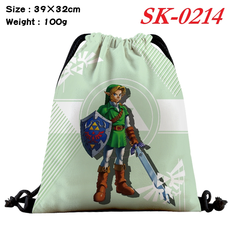 The Legend of Zelda cartoon Waterproof Nylon Full Color Drawstring Pocket 39x32cm  SK-0214