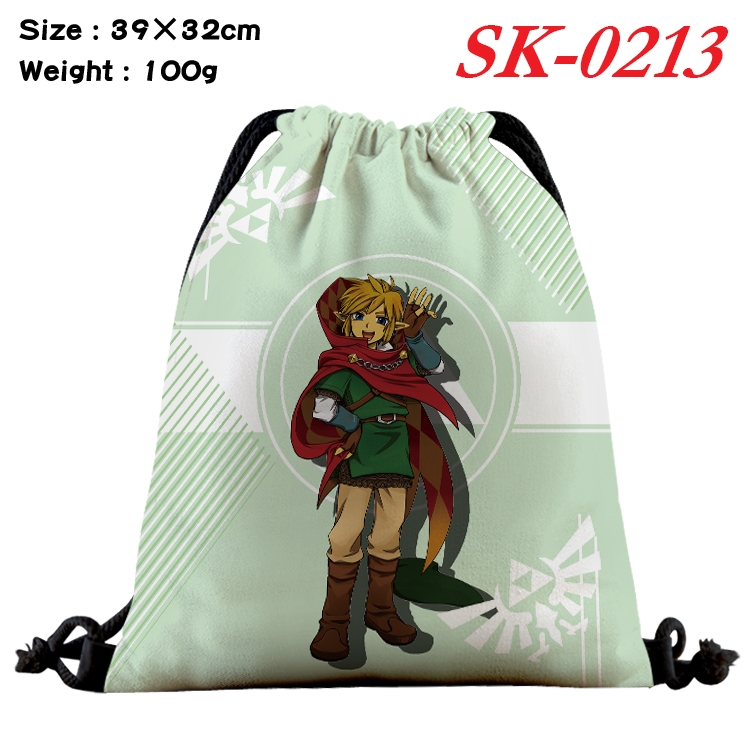 The Legend of Zelda cartoon Waterproof Nylon Full Color Drawstring Pocket 39x32cm  SK-0213