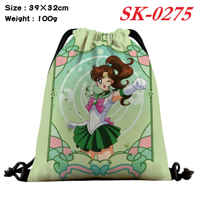 sailormoon  cartoon Waterproof Nylon Full Color Drawstring Pocket 39x32cm  SK-0275