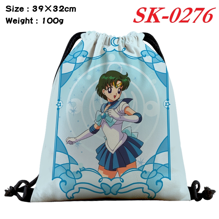 sailormoon  cartoon Waterproof Nylon Full Color Drawstring Pocket 39x32cm SK-0276