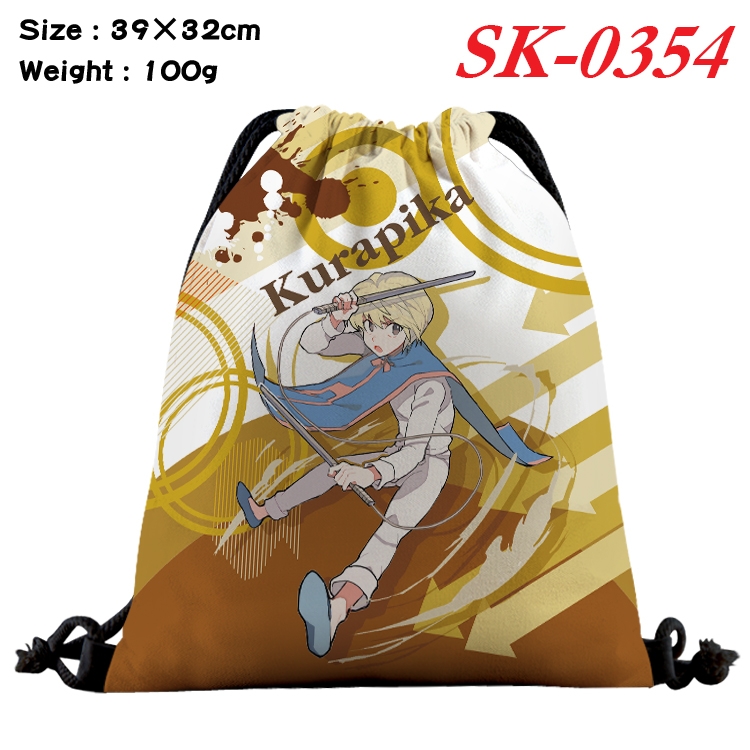 HunterXHunter  cartoon Waterproof Nylon Full Color Drawstring Pocket 39x32cm  SK-0354