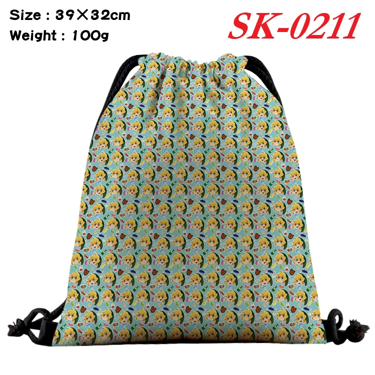 The Legend of Zelda cartoon Waterproof Nylon Full Color Drawstring Pocket 39x32cm  SK-0211