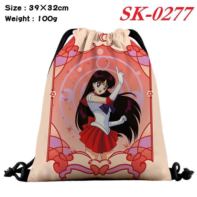 sailormoon  cartoon Waterproof Nylon Full Color Drawstring Pocket 39x32cm  SK-0277