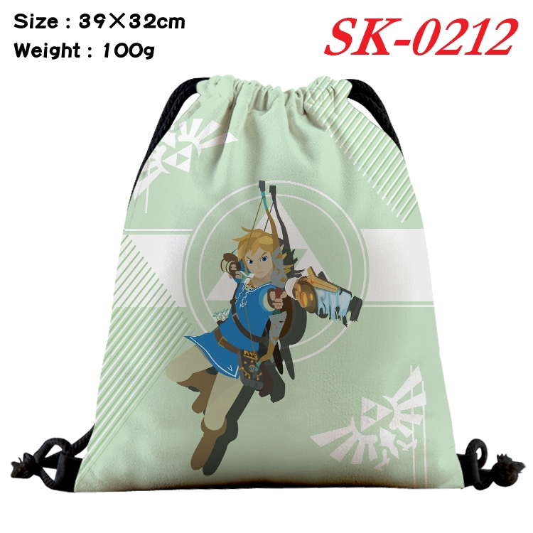 The Legend of Zelda  cartoon Waterproof Nylon Full Color Drawstring Pocket 39x32cm  SK-0212