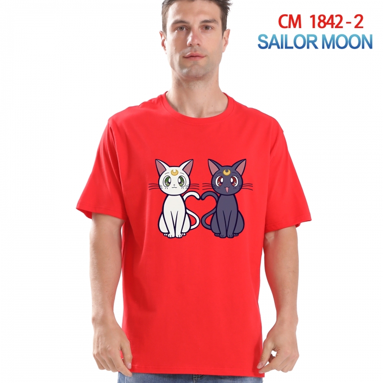 sailormoon Printed short-sleeved cotton T-shirt from S to 4XL CM-1842-2