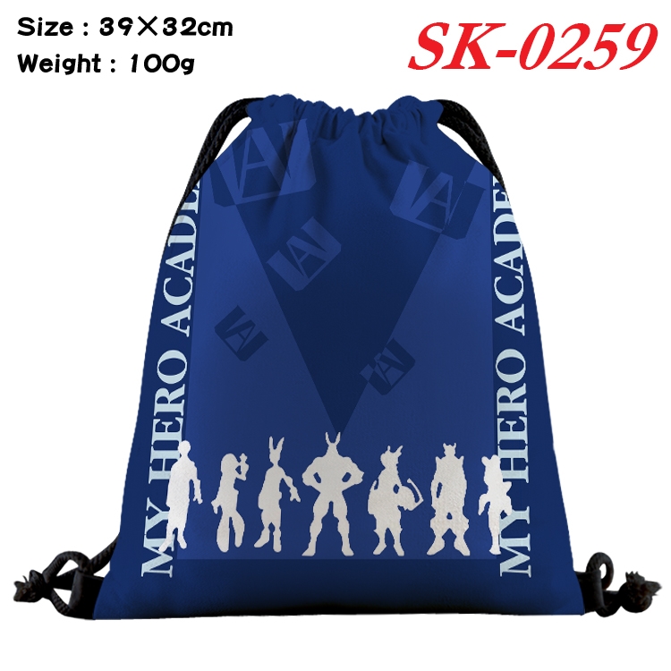 My Hero Academia cartoon Waterproof Nylon Full Color Drawstring Pocket 39x32cm SK-0259